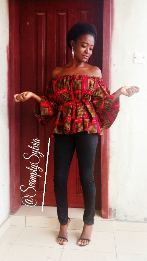 Off shoulder chitenge tops and clearance dresses