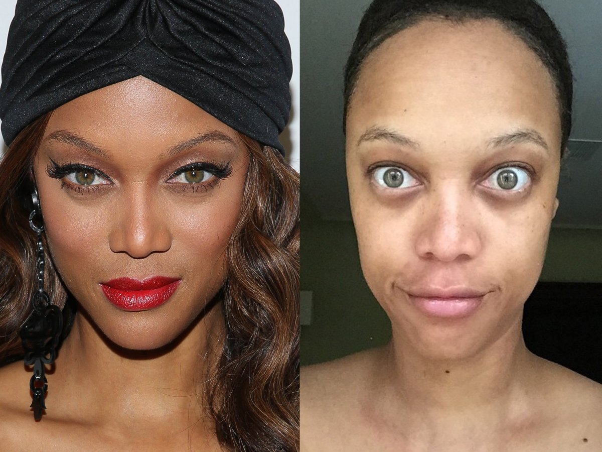 people with and without makeup