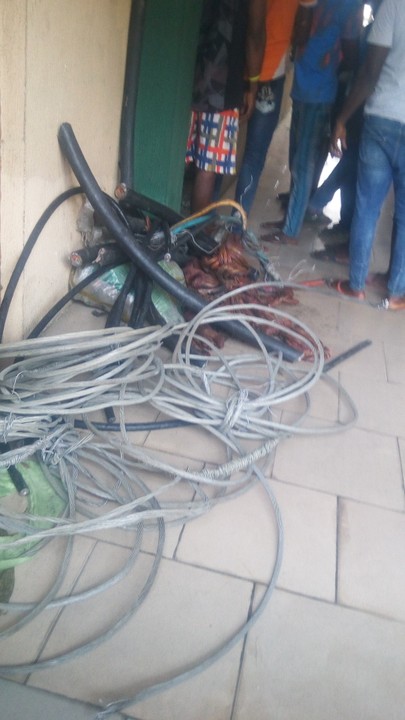 Thieves Caught After Successful Stealing Electric Cables In Delta State Photos Crime Nigeria