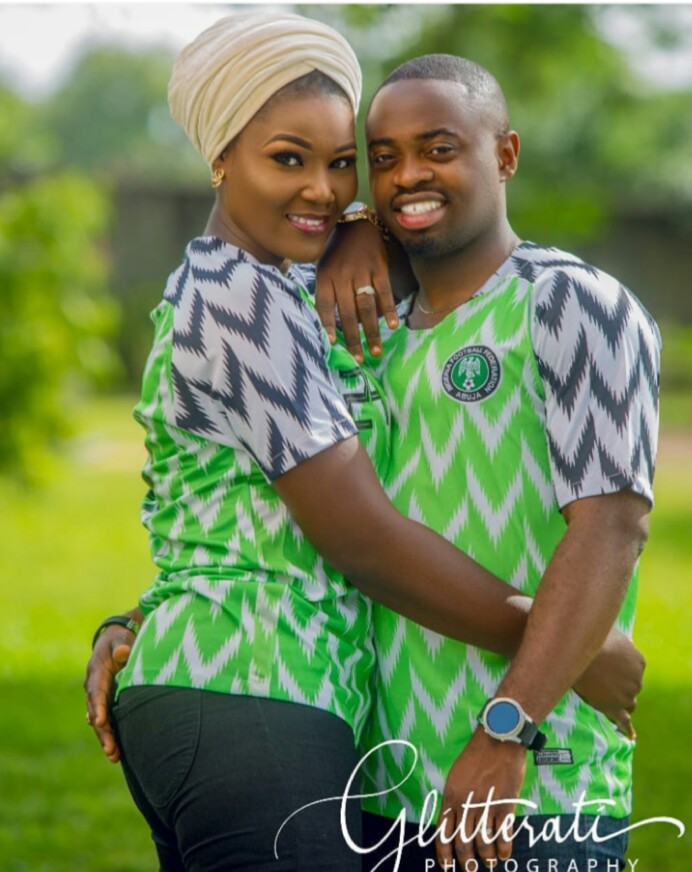 Nigerian man and his wife to be rocks super eagles jersey in doggy style pr...