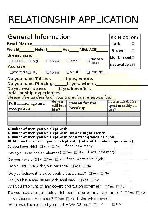Relationship In Application Form