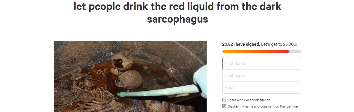 20,000+ People Sign Petition To Drink Red Juice From Exhumed Black  Sarcophagus - Romance - Nigeria