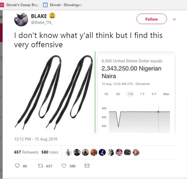 Photo Of Gucci Shoe Lace That Costs N2.3 Million Goes Viral, Nigerians  React - Fashion - Nigeria