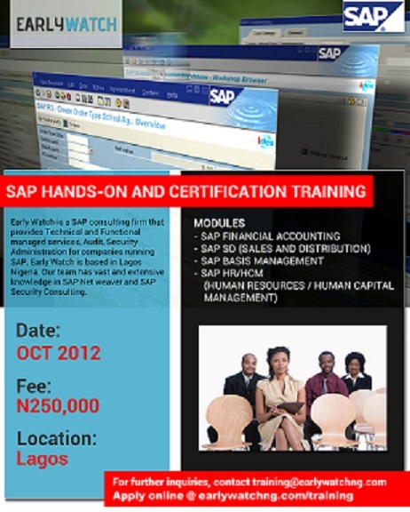 SAP Training In Nigeria - Certification And Training Adverts - Nigeria