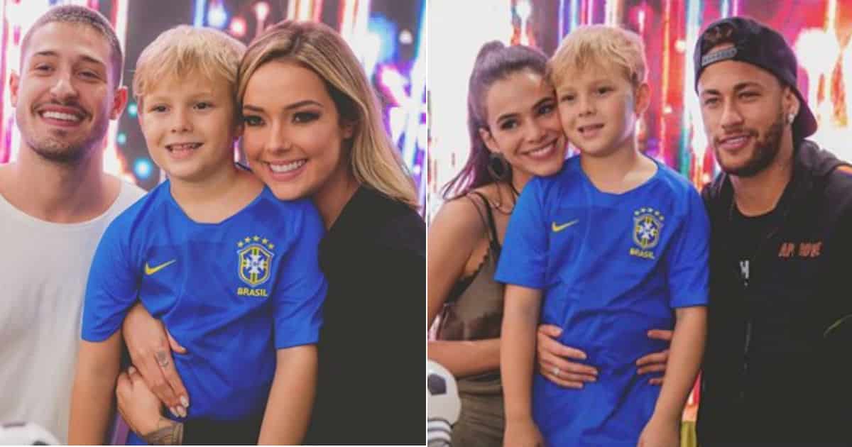 Neymar And Son Davi Lucca Da Silva Santos Pose In Matching Outfits