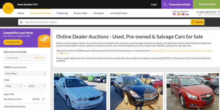 Auto deals auction mall