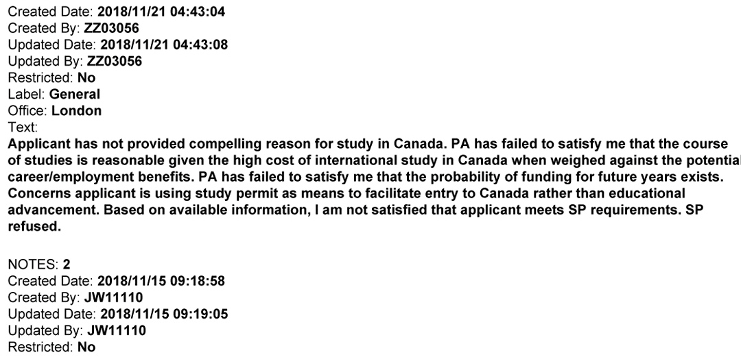refusal visa canadian letter study Posts Olamble's