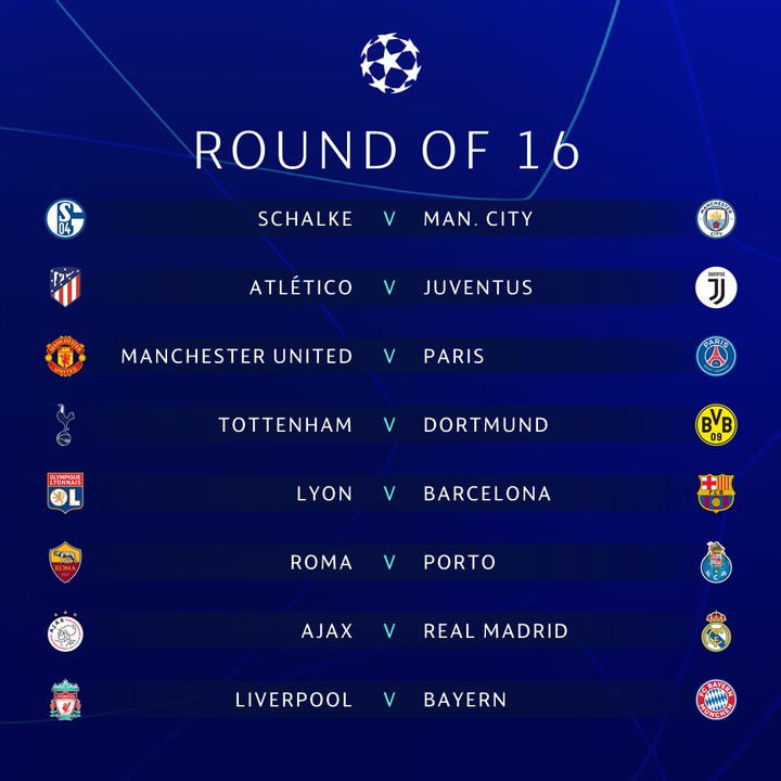 UEFA Champions League Knockout Round Live Draws European Football