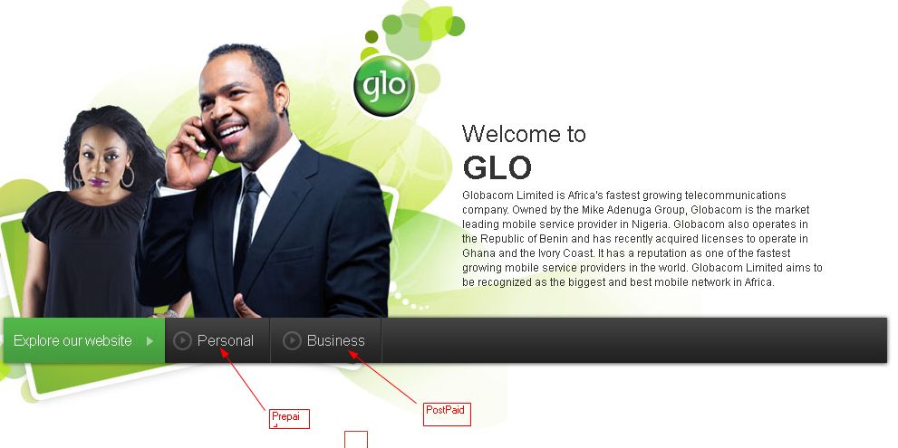 Glo New Websites - Webmasters - Nigeria