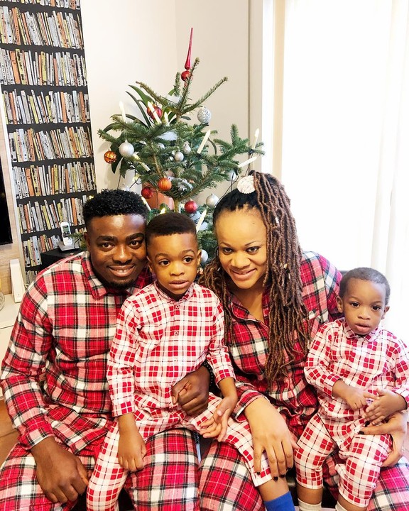 Uchenna Nnanna Maduka Rocks Matching Outfit With Family To Celebrates ...