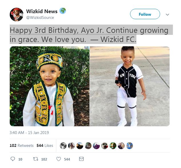 Wizkid Celebrate His Son 3rd Birthday Photos Celebrities Nigeria