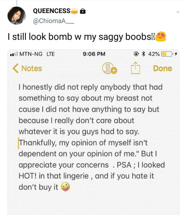 19-year-old Nigerian lady cries out after being body-shamed repeatedly for  having saggy boobs (video)