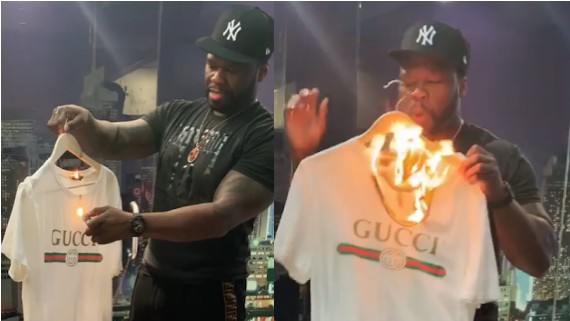 50 Cent Burns All His Gucci Wears, Boycotts Gucci. - Celebrities - Nigeria