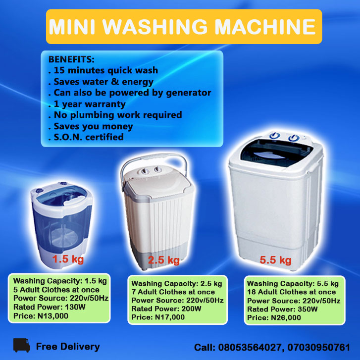 Mini Washing Machine With Low Power Consumption And Affordable Price -  Adverts - Nigeria