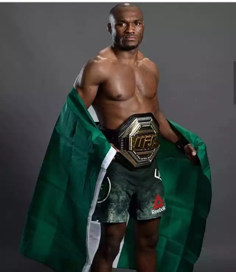 Usman Kamaru Rocks His UFC Belt With Nigeria Flag In New Photo - Sports