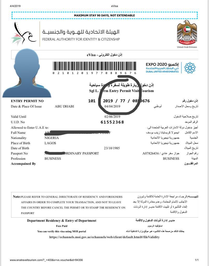 how much uae visit visa for 3 months