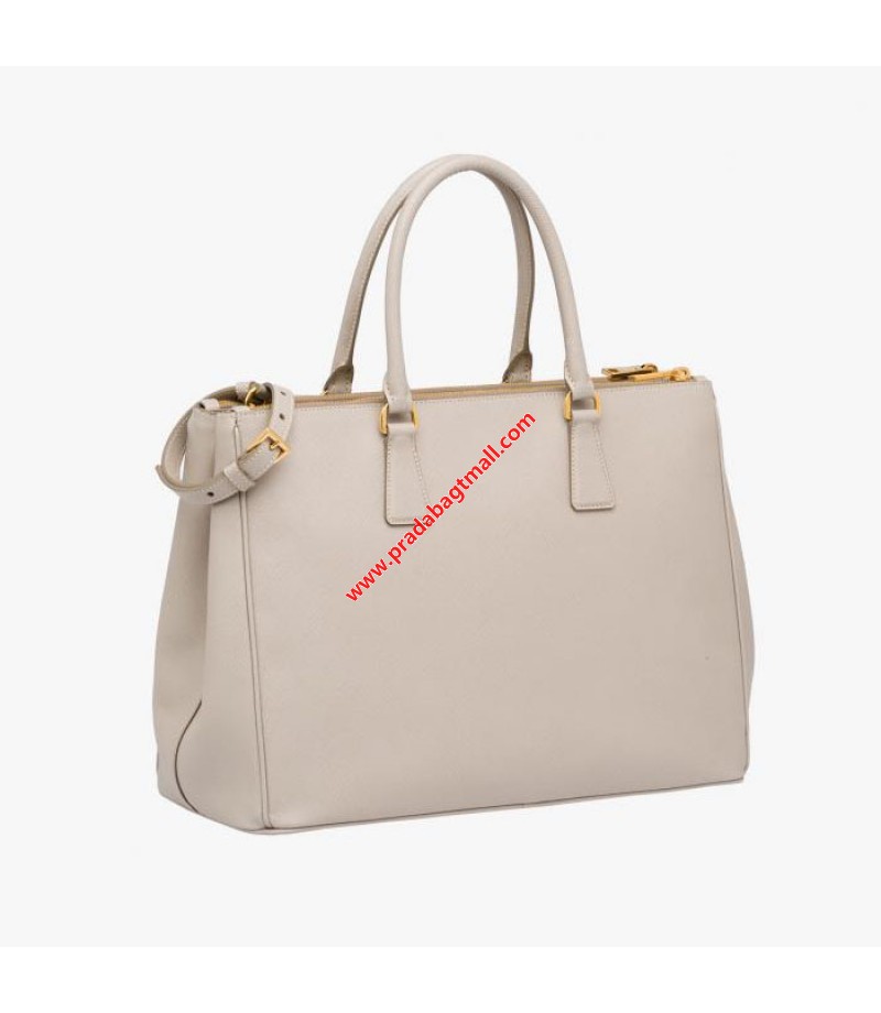 Shop Prada 1BA786 Saffiano Leather Tote In Beige Fashion