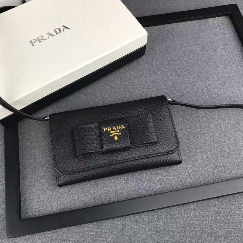 Shop - Prada 1M1437 Bow Logo Saffiano Leather Wallet In Black -  Fashion/Clothing Market - Nigeria