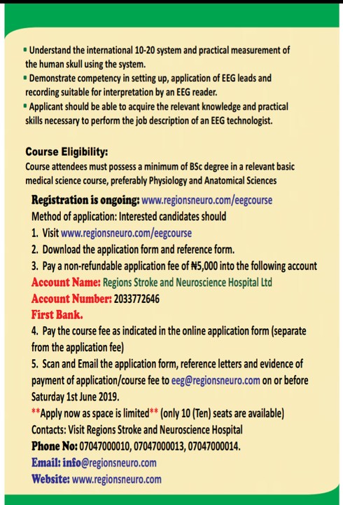 Electroencephalography (eeg) Technology Certificate Training