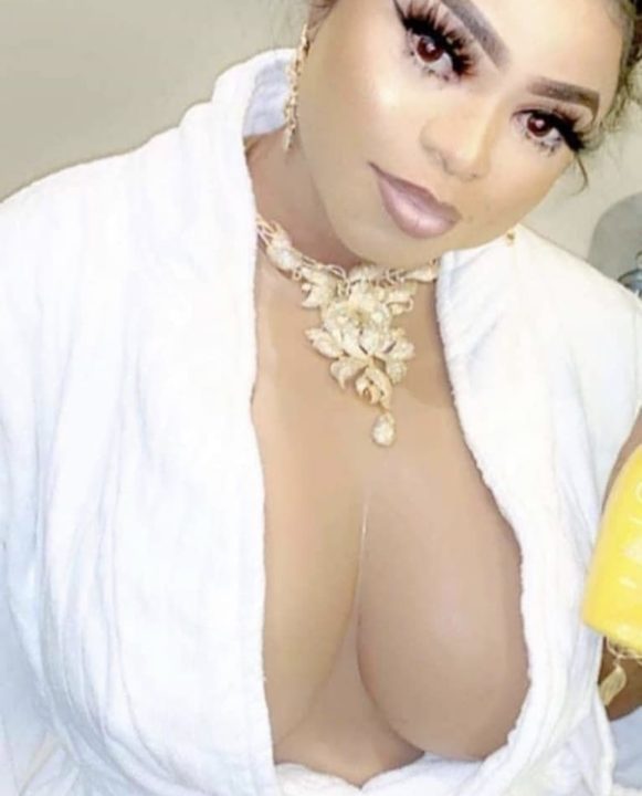 Bobrisky shares photo of himself with boobs and big butt