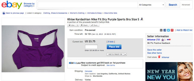 Buy My Used Bra! Khloé Kardashian Selling Old Underwear On