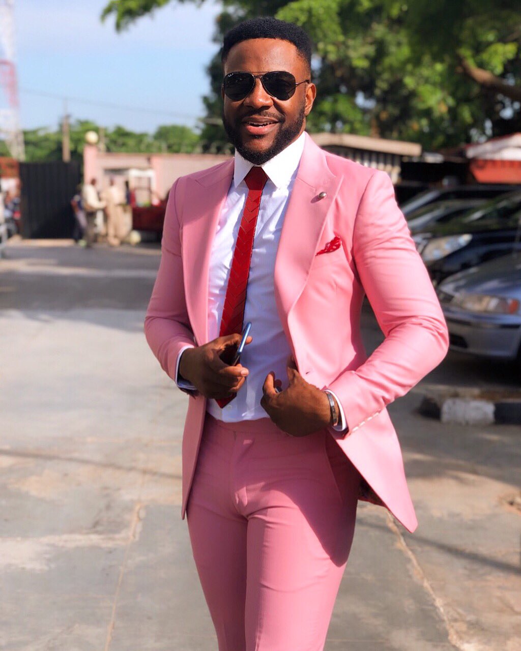 Ebuka Steps Out In Pink Suit! - Celebrities - Nigeria