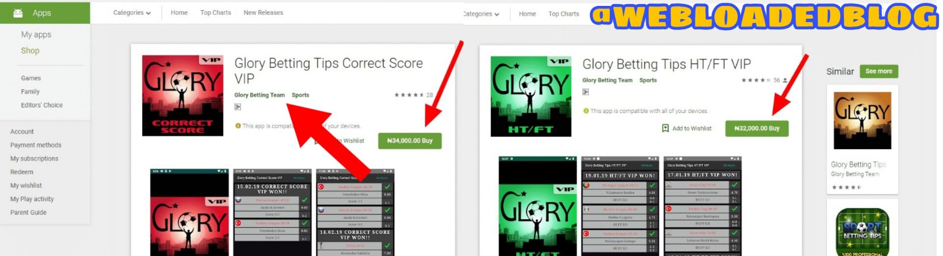 Glory Vip Correct Score App